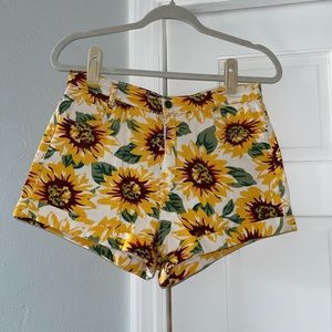 American Apparel High Waist Sunflower Shorts